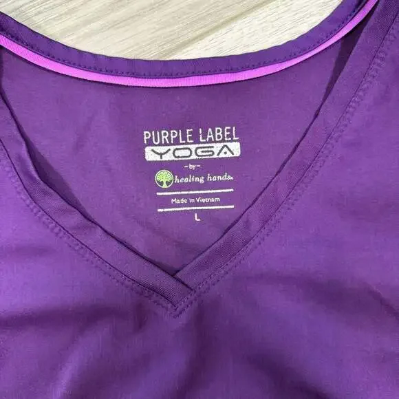 Healing hands women’s purple scrub set large/LT nursing hospital - Picture 2 of 6